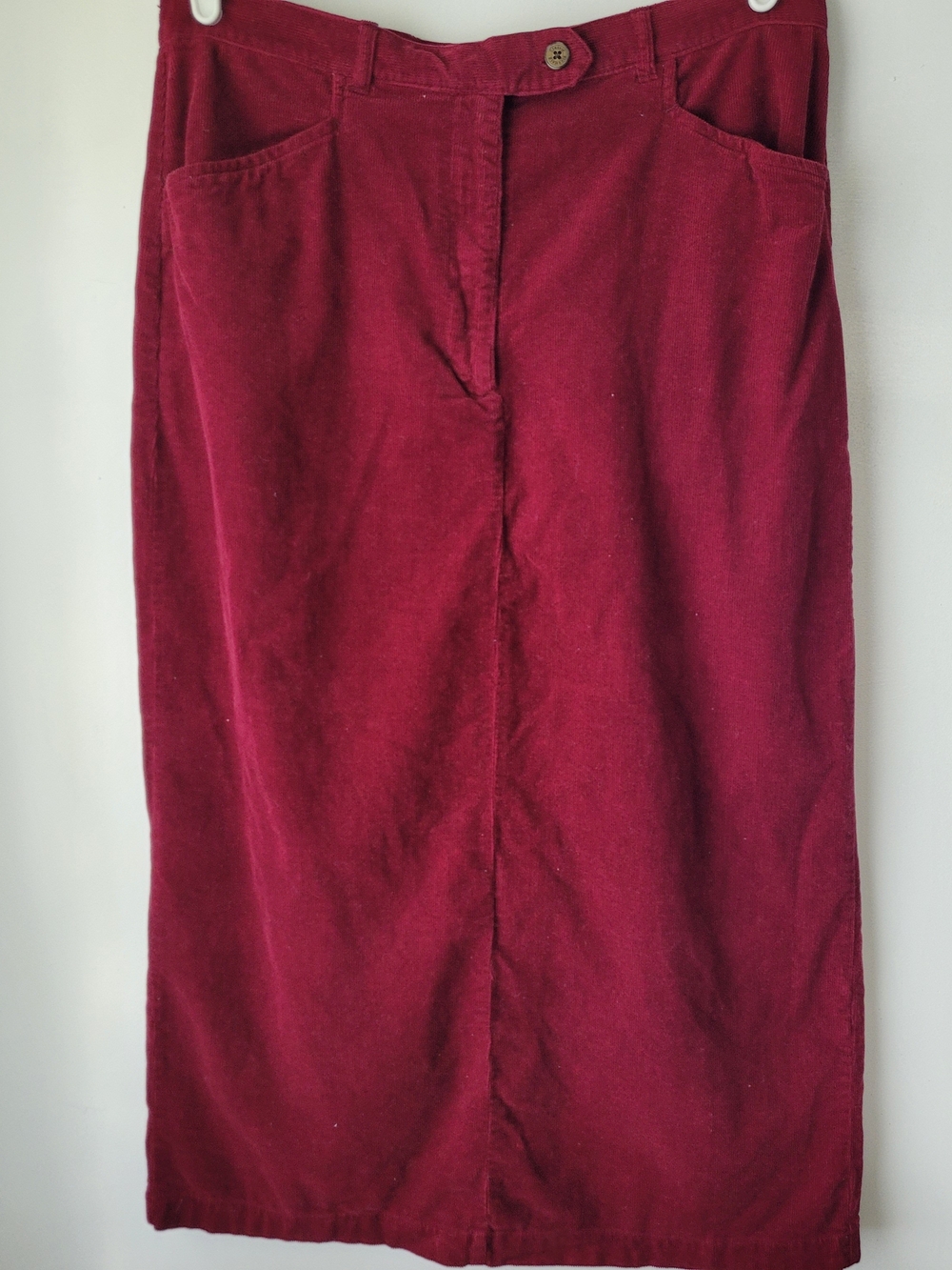 Classic Elements Women Corduroy Burgundy Maxi Skirt Size 12